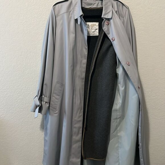 LONDON FOG Vintage 1970's Maincoats Weatherwear, Grey/Light Blue, Sz 10R - Picture 13 of 14